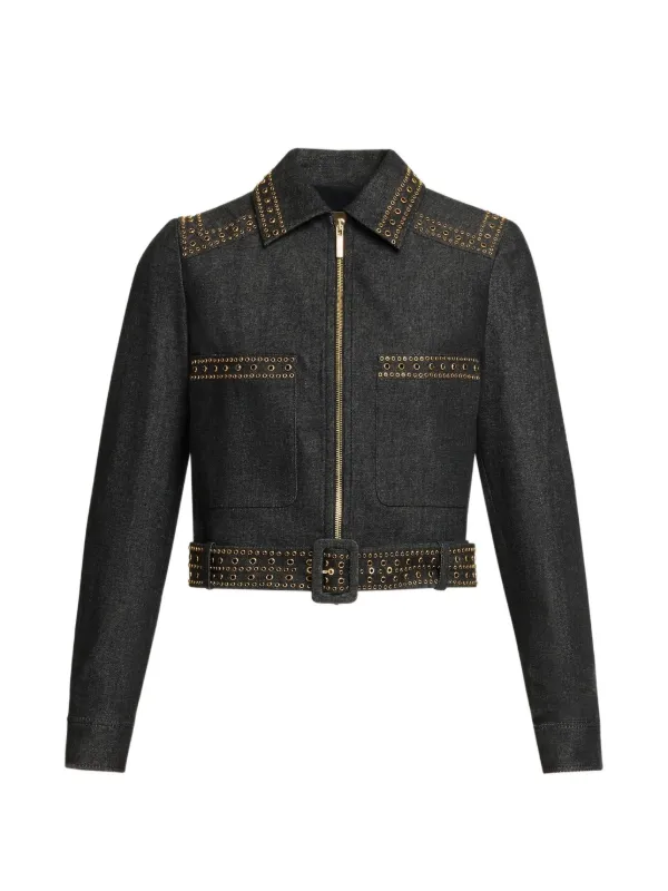 Elie Saab Embellished Denim Jacket in Black