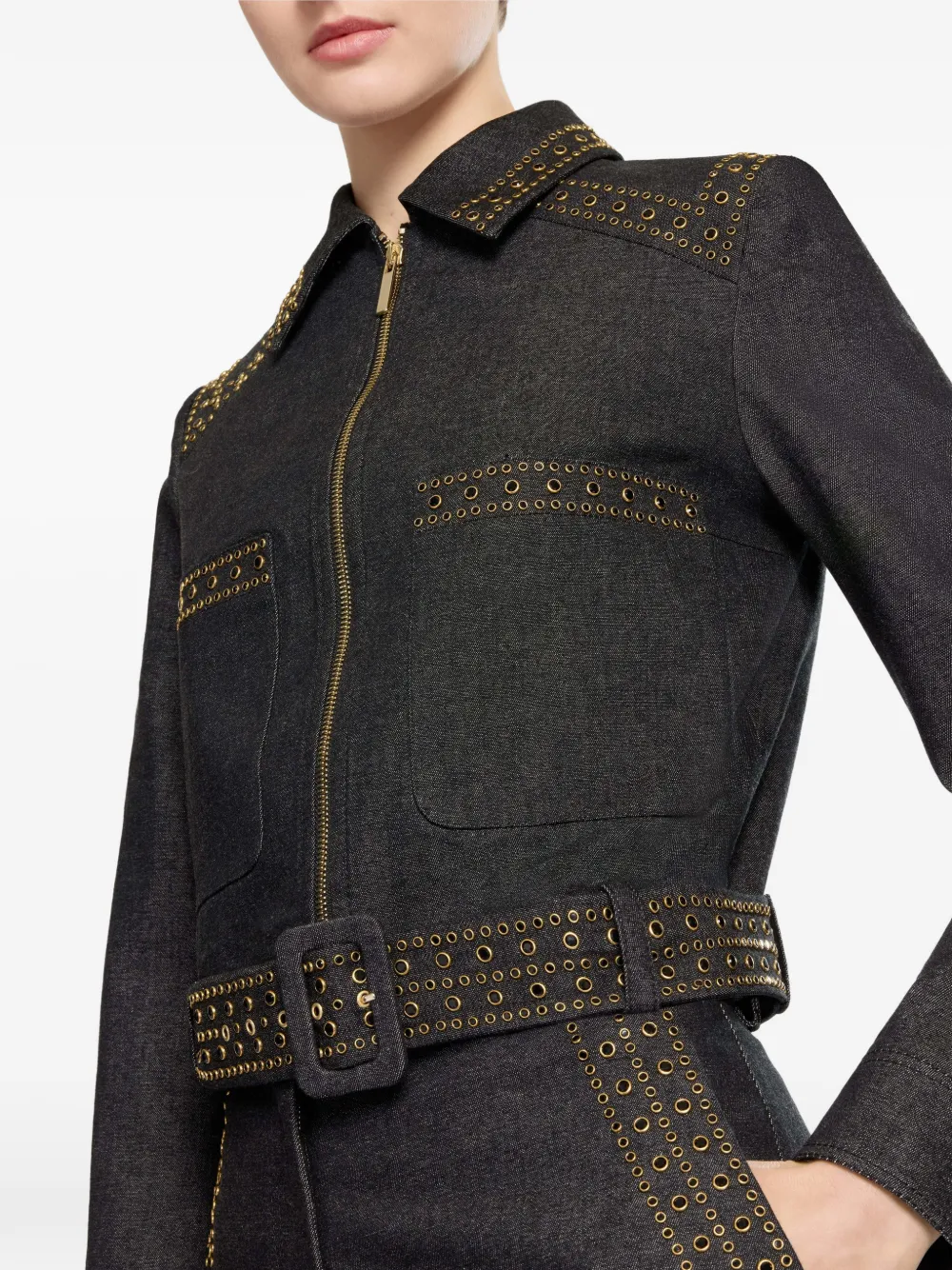 Elie Saab Verfraaid spijkerjack Zwart