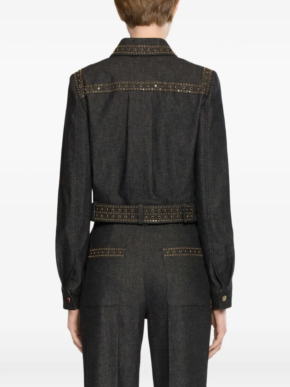 Elie Saab Verfraaid spijkerjack Zwart