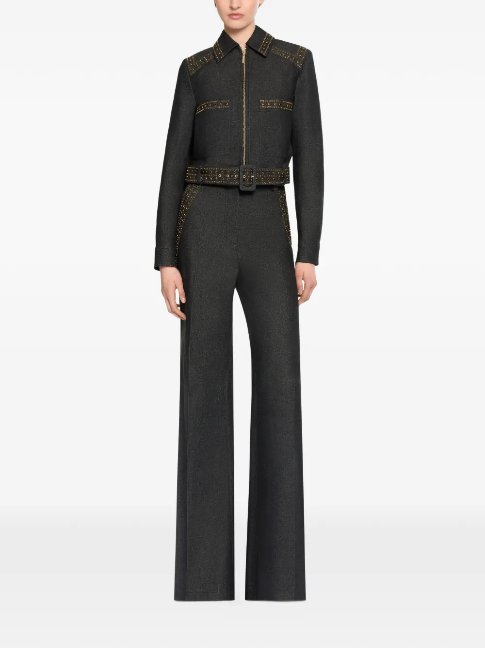 Elie Saab Verfraaid spijkerjack Zwart