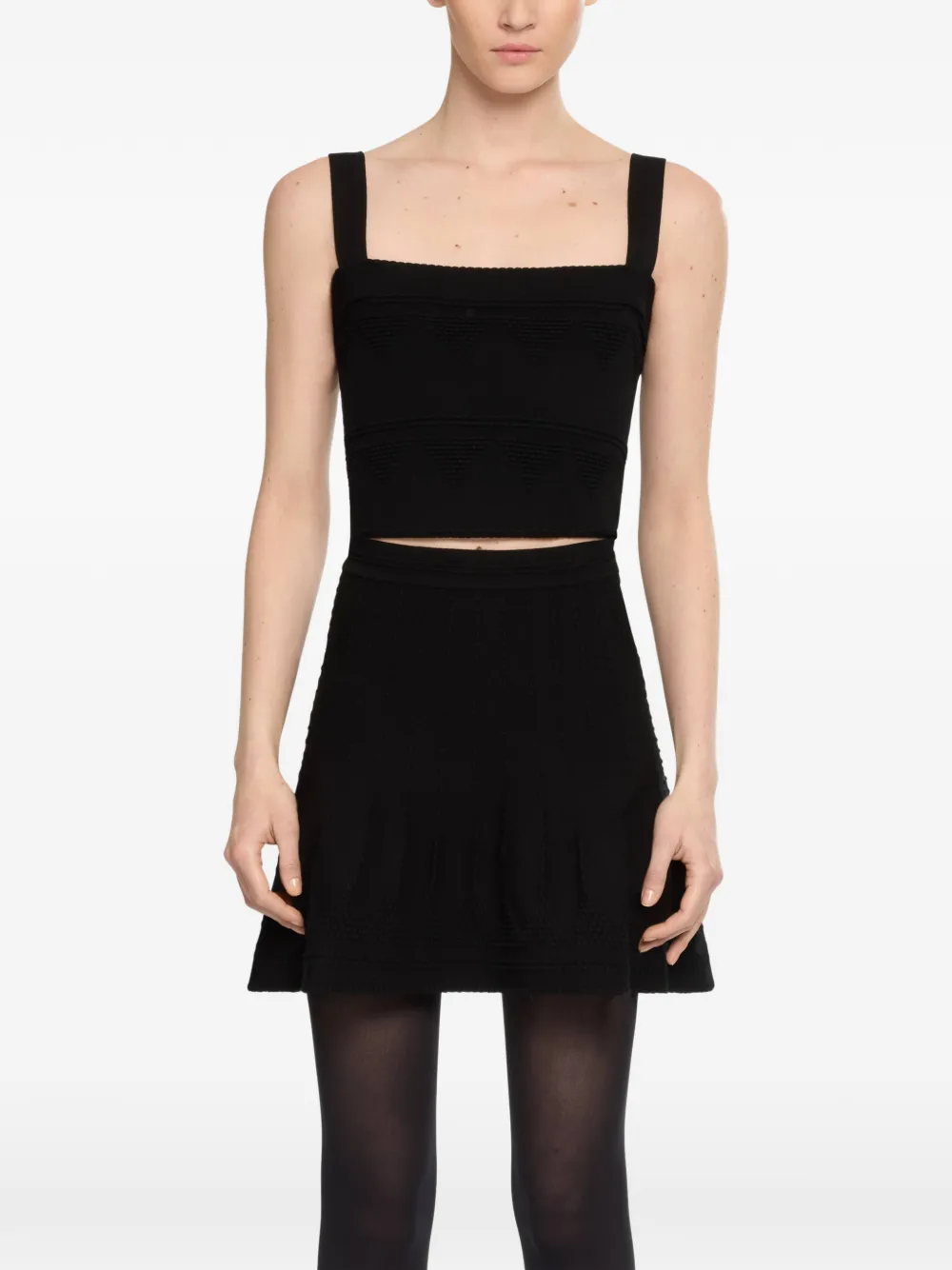 Elie Saab Ribgebreide top Zwart