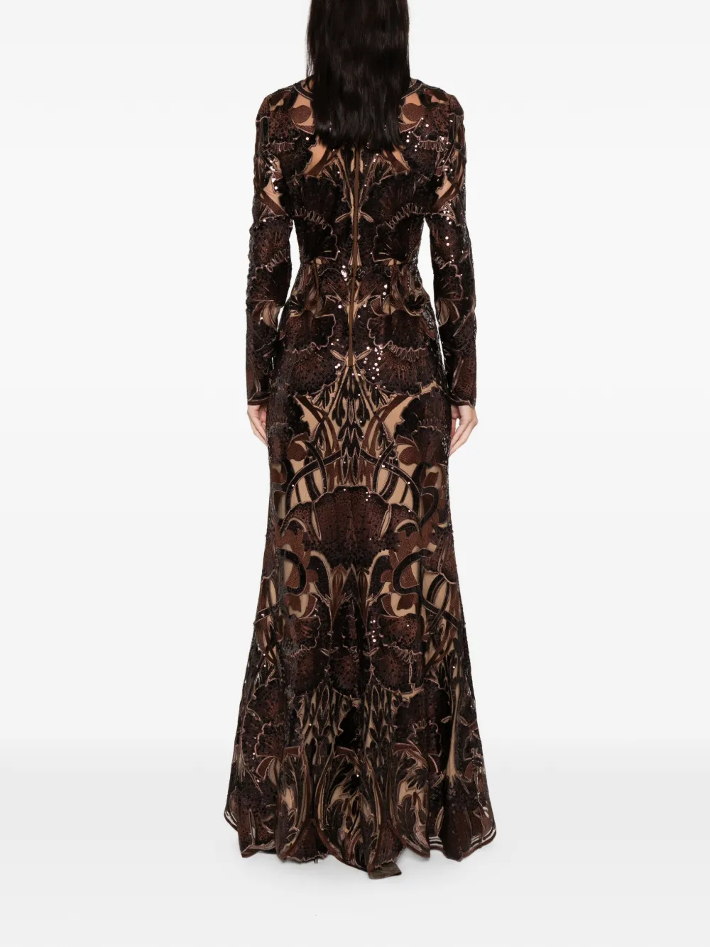 Elie Saab Jurk met pailletten CHOCOLATE BROWN