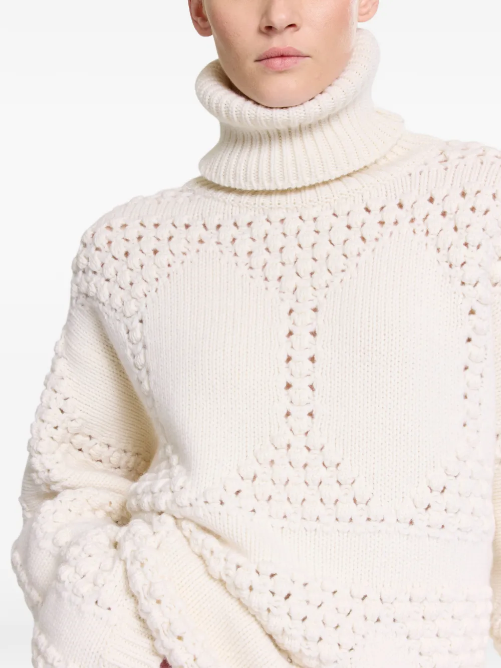 Elie Saab Ribgebreide coltrui Wit
