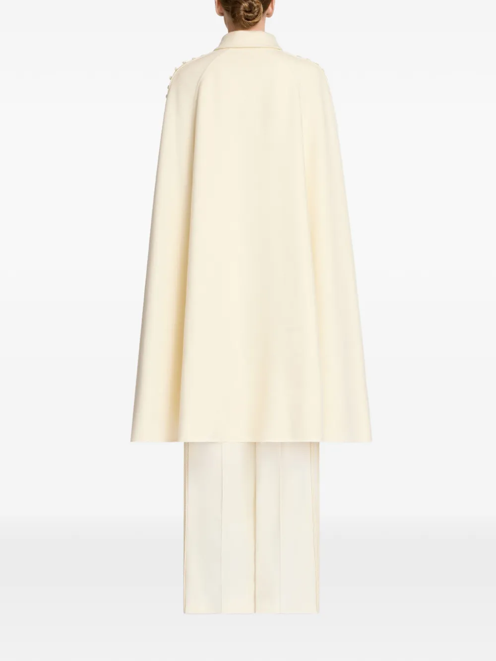Elie Saab Cape verfraaid met schouders Beige