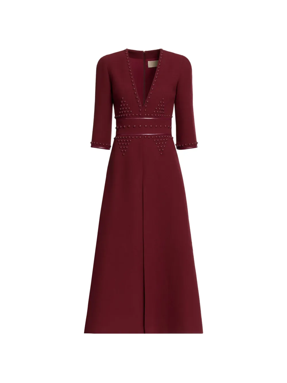 Elie Saab Midikleid mit Nietenstickerei - Rot