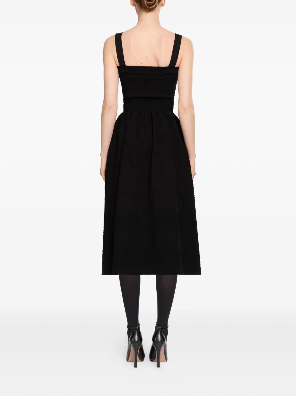 Elie Saab Midi-jurk met vierkante hals Zwart