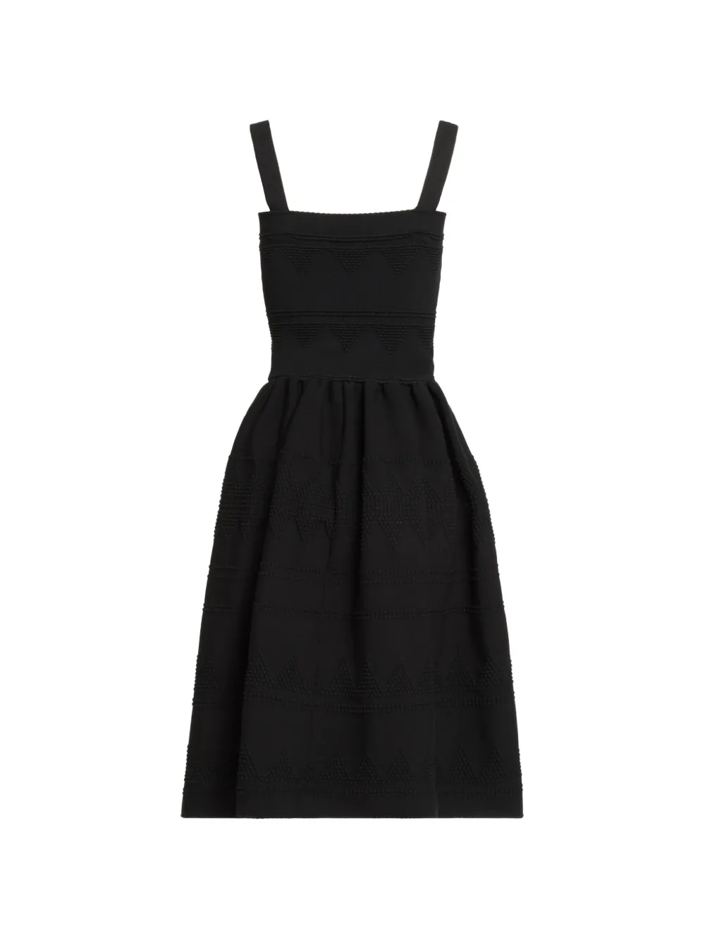 Elie Saab Midi-jurk met vierkante hals Zwart