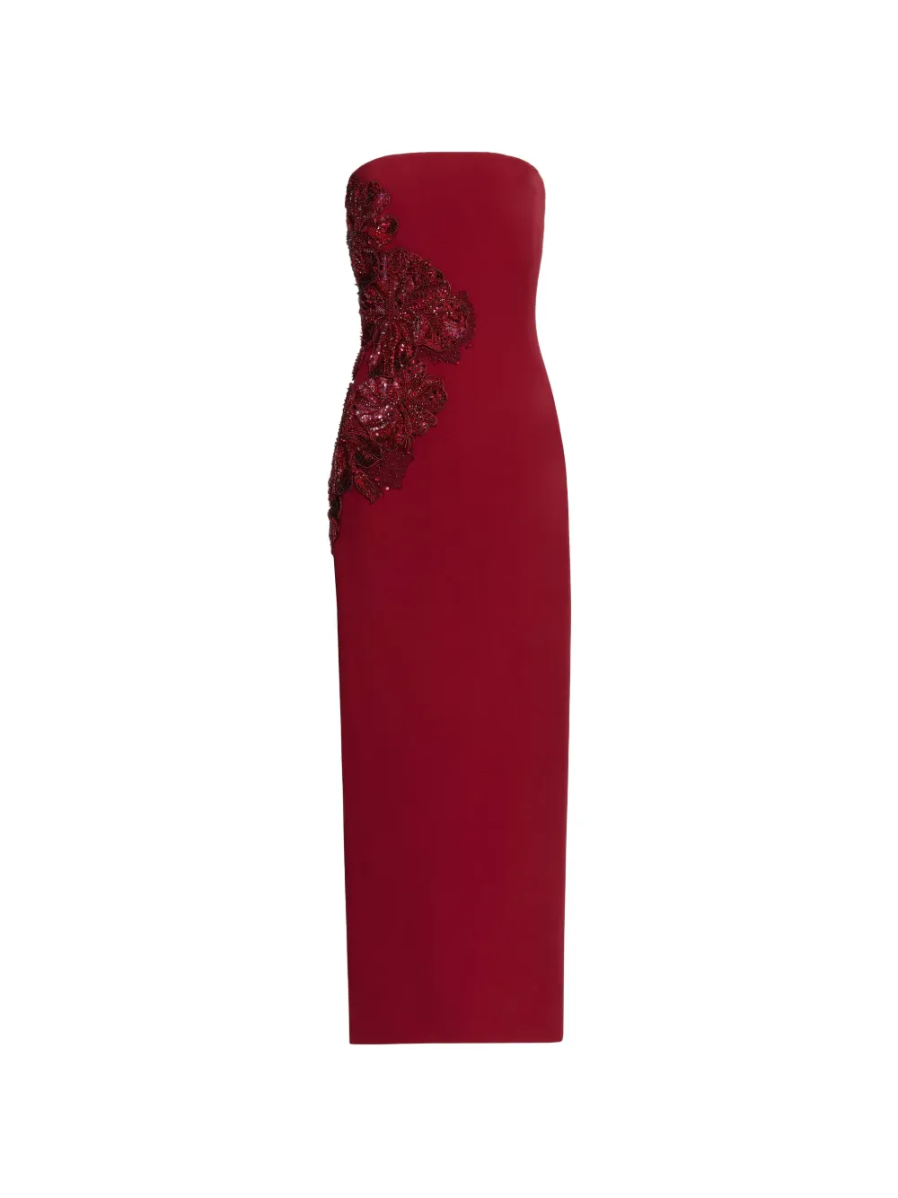 Elie Saab Abito lungo in seta senza spalline - Rosso