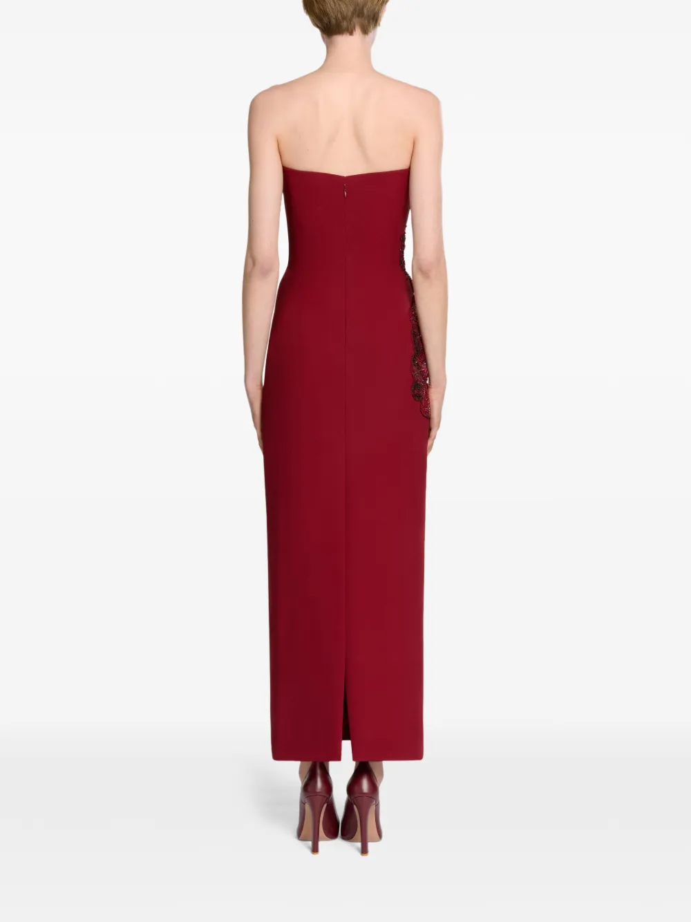 Elie Saab Strapless maxi-jurk Rood