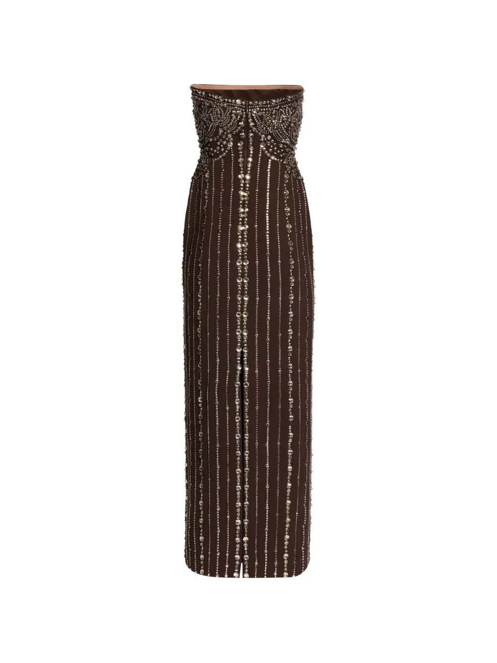 Elie Saab Jurk met ruches Bruin