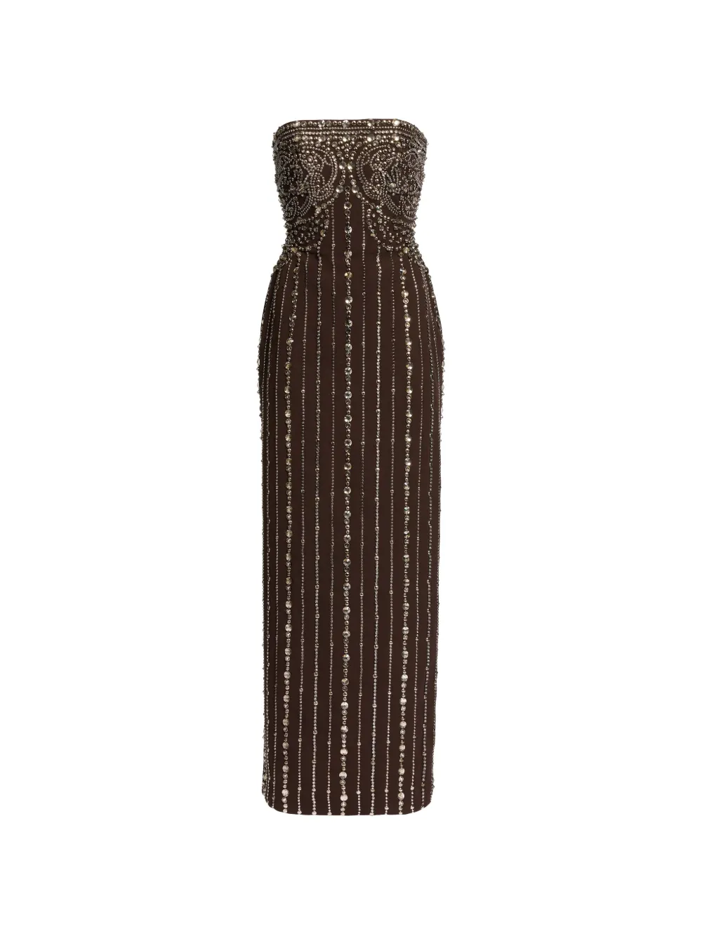 Elie Saab Abito lungo con borchie - Marrone