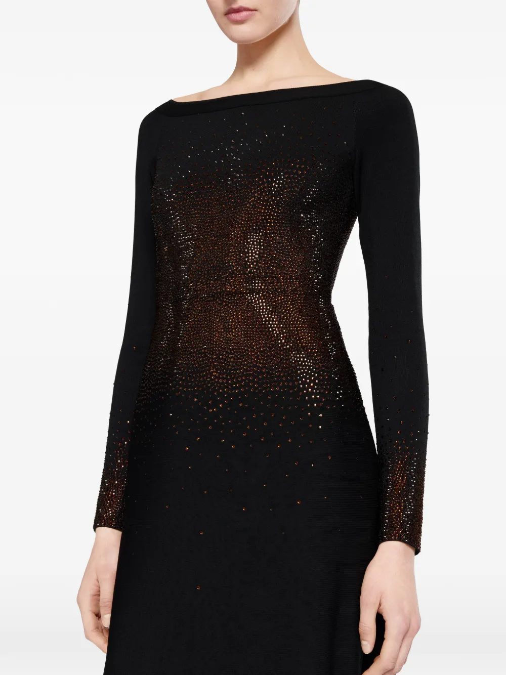 Elie Saab Maxi-jurk verfraaid met kristallen Zwart