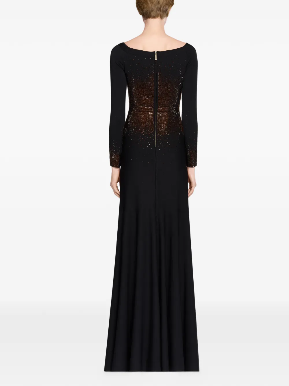 Elie Saab Maxi-jurk verfraaid met kristallen Zwart