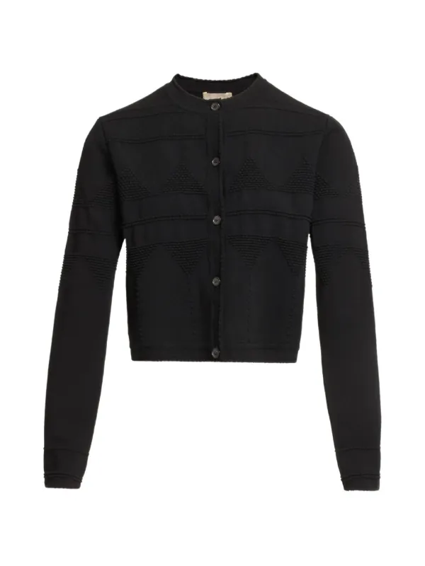 Elie Saab Scalloped-neck Cardigan in Black