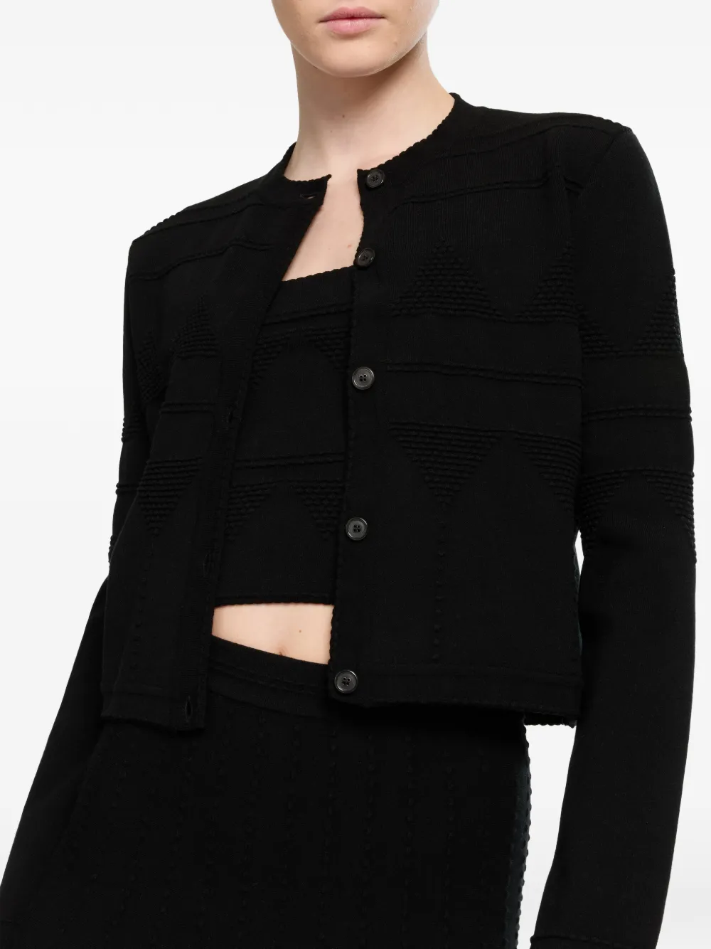Elie Saab Vest met gewelfde hals Zwart