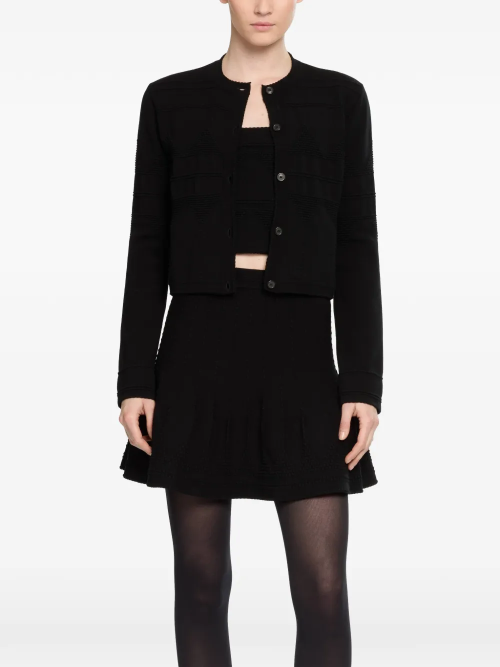 Elie Saab Vest met gewelfde hals Zwart