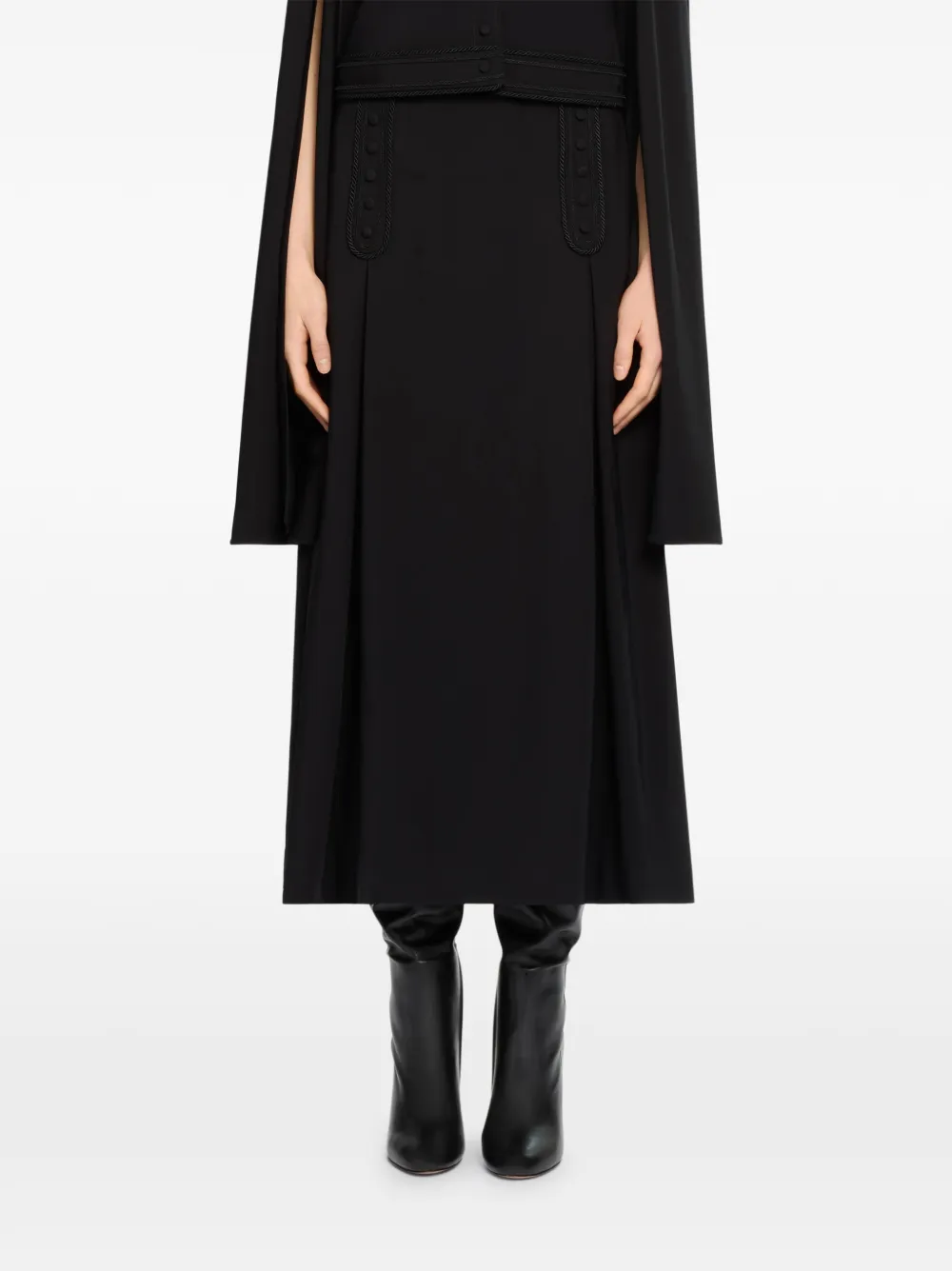 Elie Saab Midi-rok verfraaid met koord Zwart