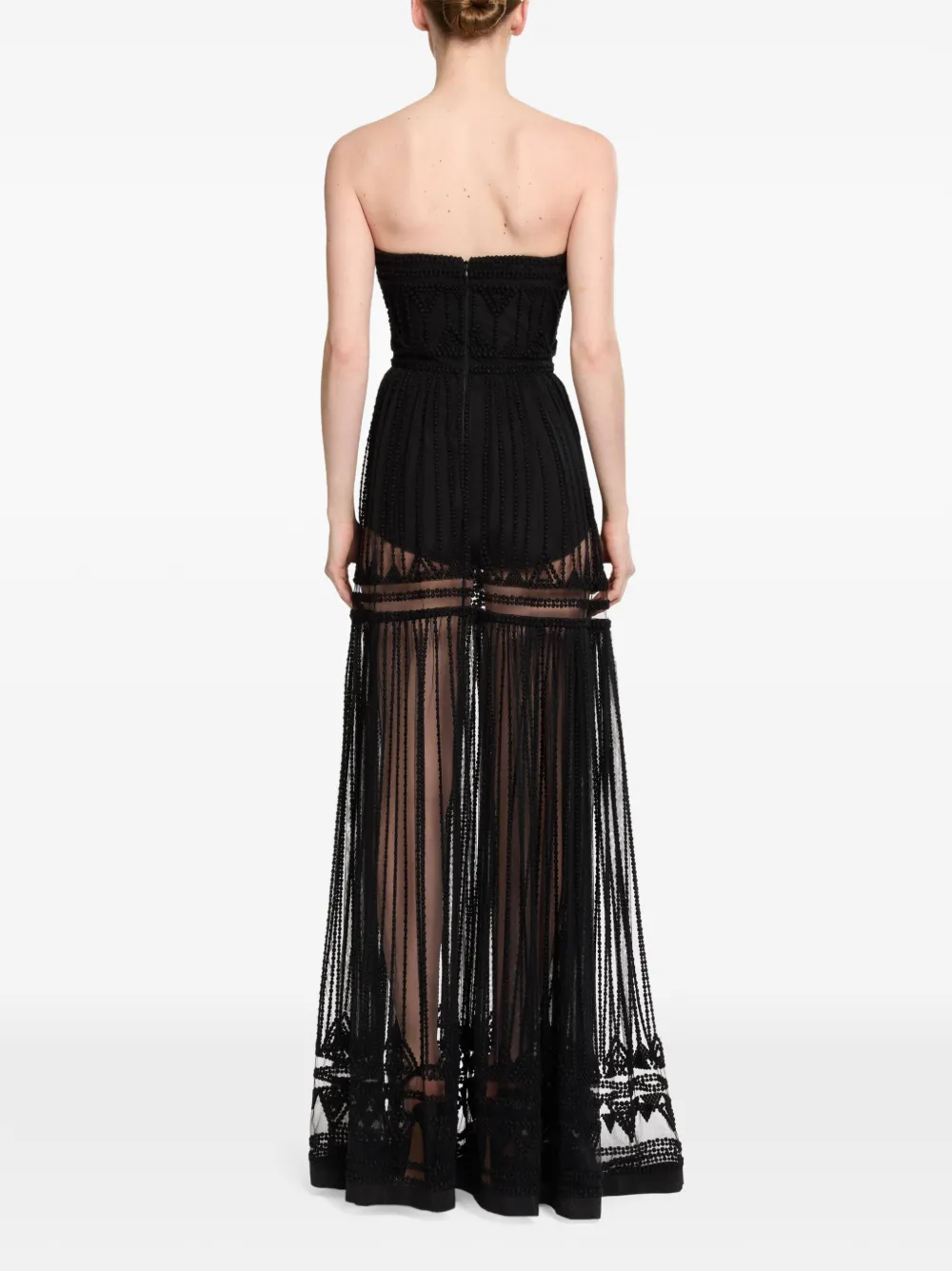 Elie Saab Strapless maxi-jurk Zwart