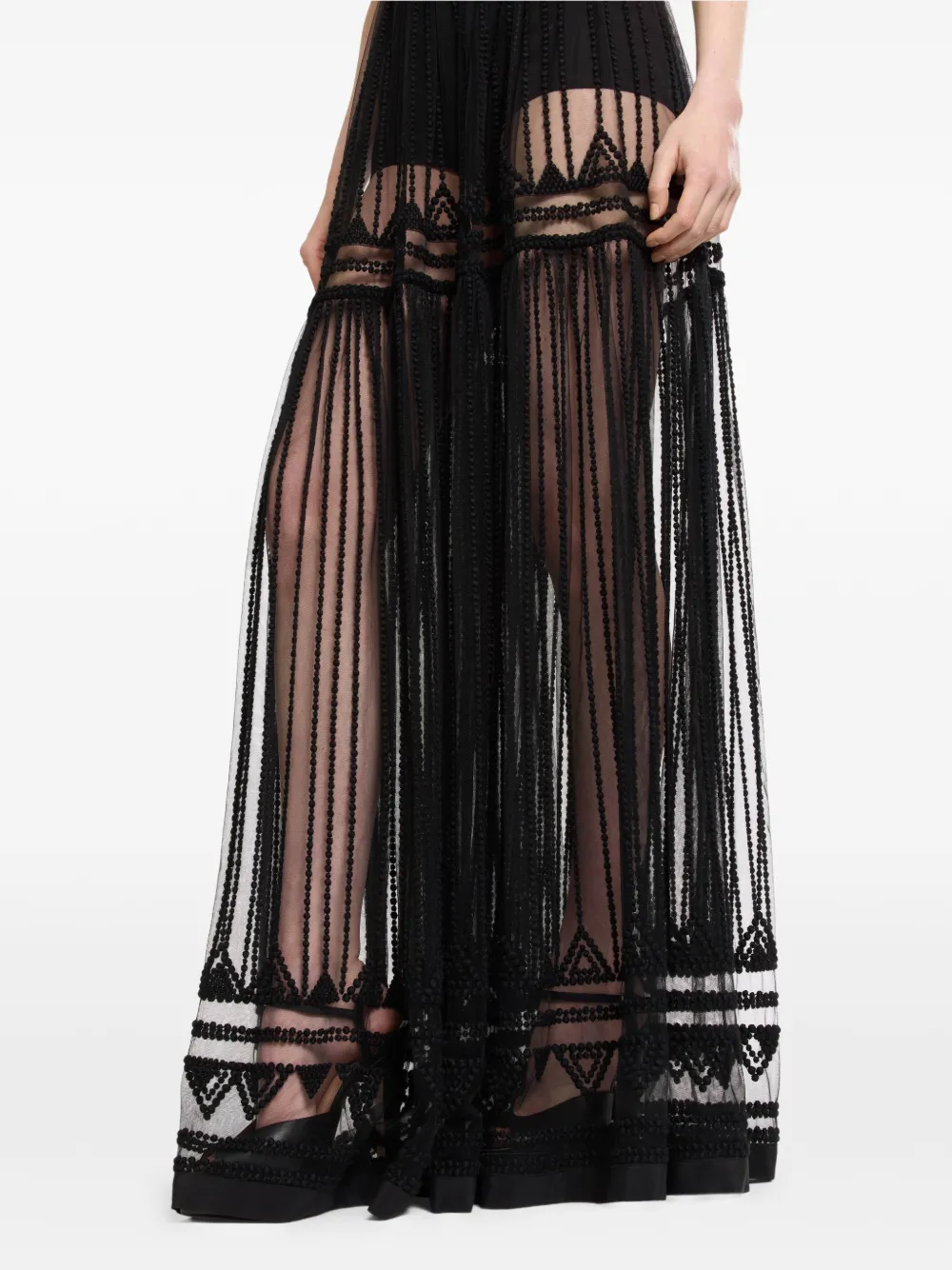 Elie Saab Strapless maxi-jurk Zwart