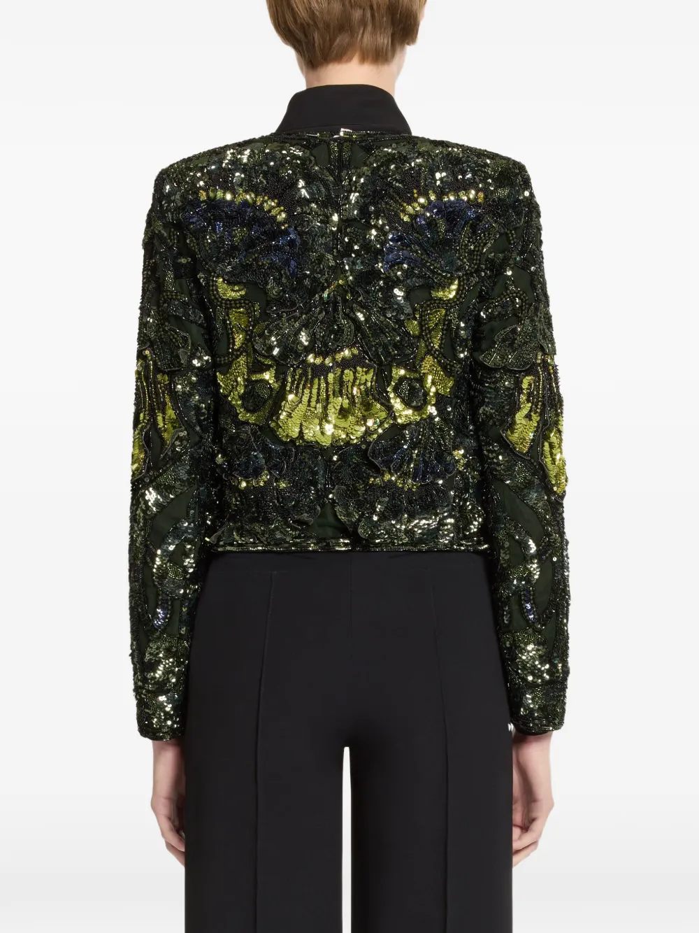Elie Saab Jack met geborduurde kralen Groen