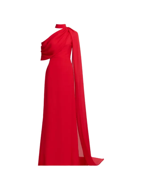 Elie Saab One-shoulder Maxi Dress - Red