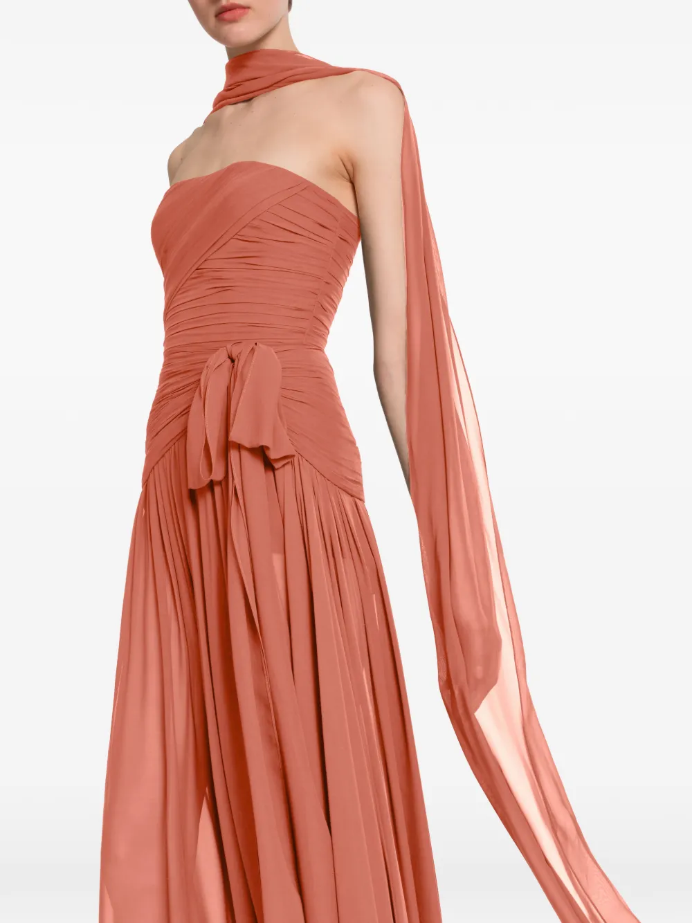  Elie Saab Silk Maxi Dress - Pink 