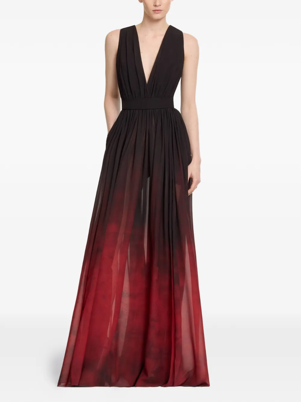 Elie Saab Maxi-jurk met kleurverloop Zwart