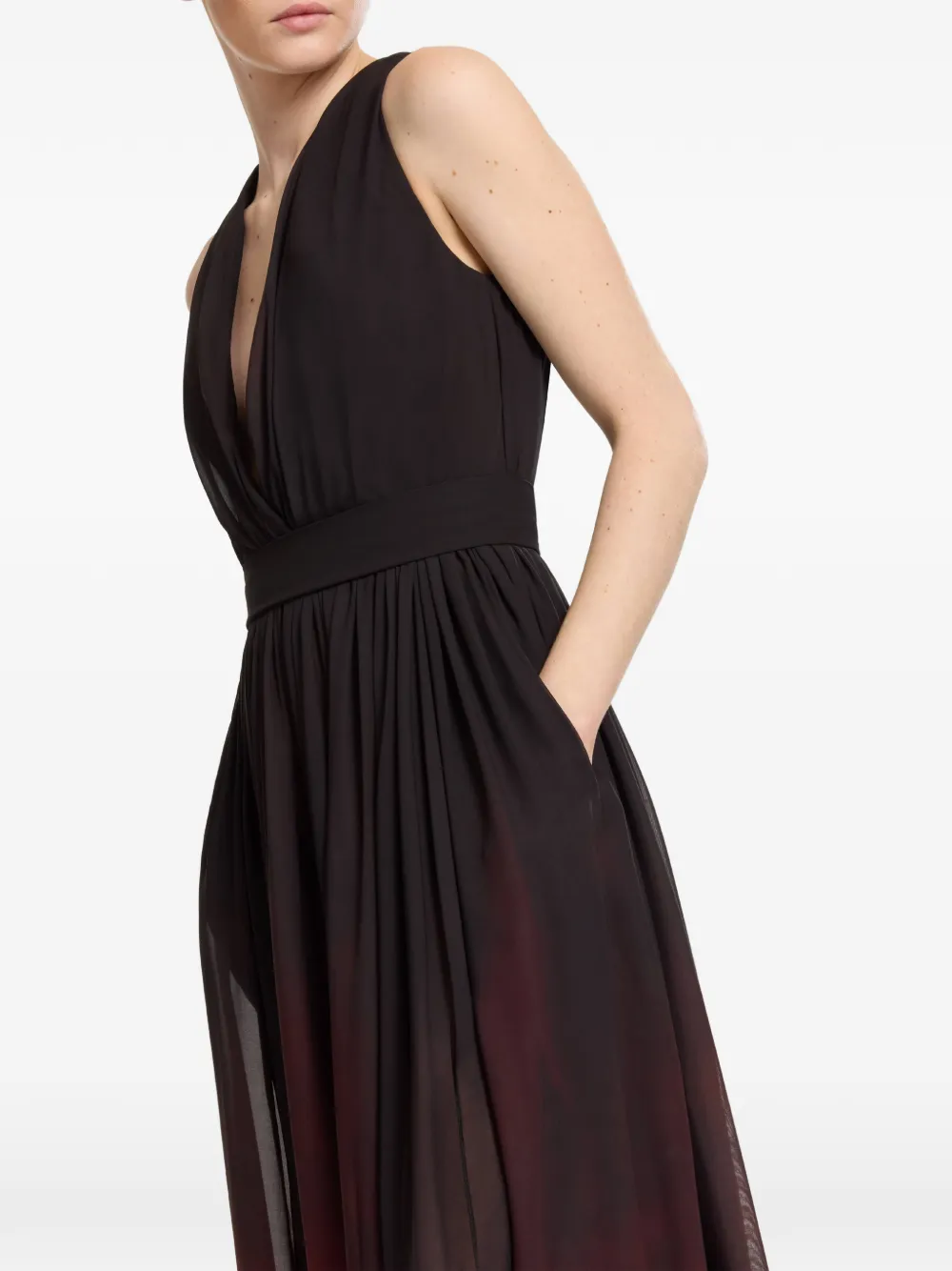 Elie Saab Maxi-jurk met kleurverloop Zwart