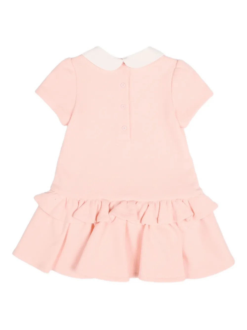 Fendi Kids ruffled-trim collared dress - Roze
