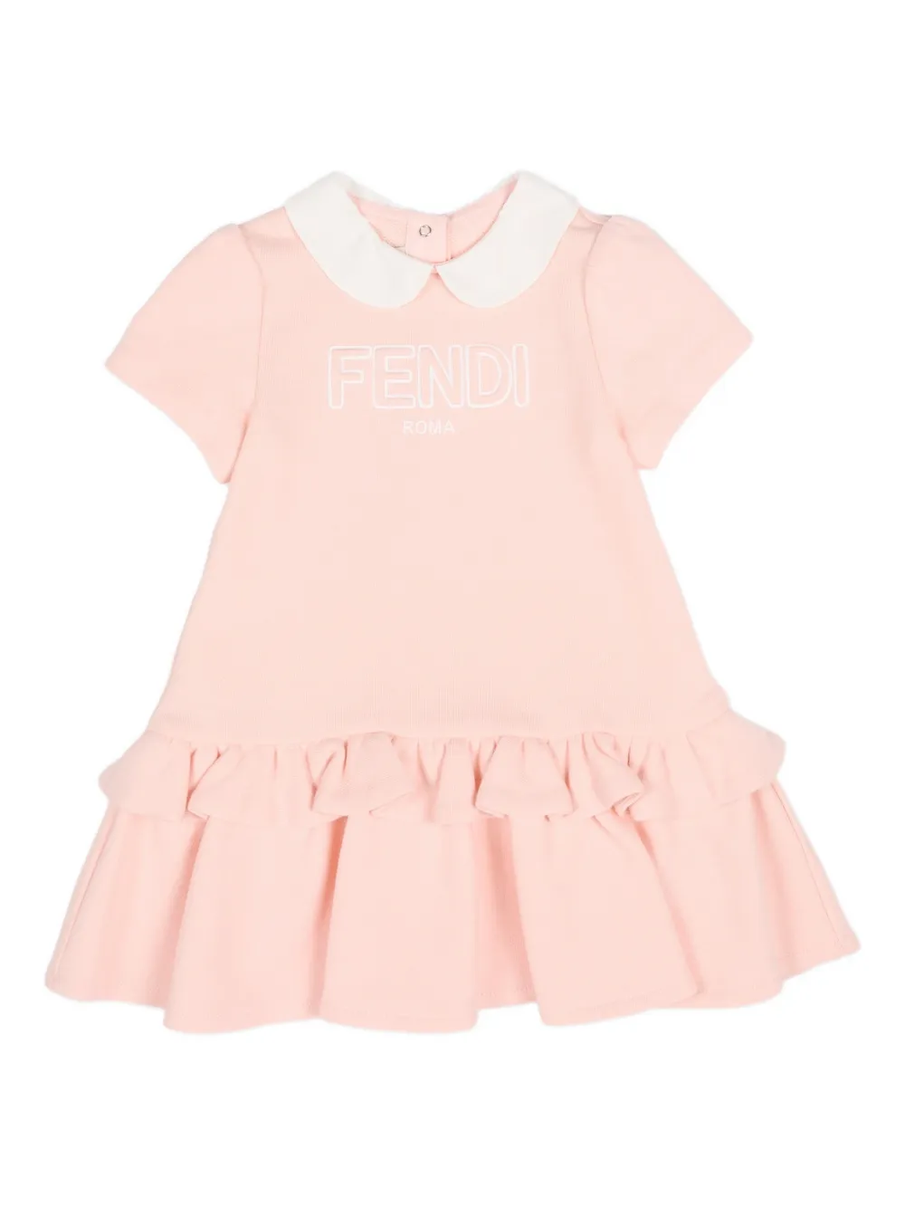 Fendi Kids ruffled-trim collared dress - Rosa
