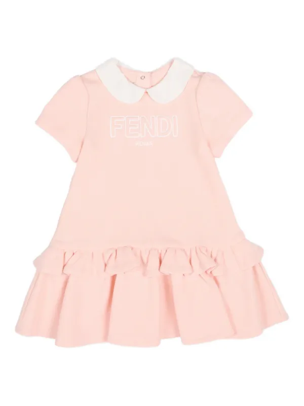 Fendi Baby Girls Logo Ruffle Dress in Pink 9 Mths Fendi Baby Girls Logo Ruffle Dress in Pink 9 Mths