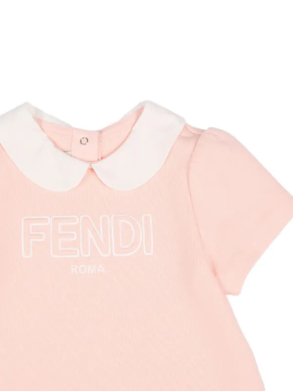 Fendi Kids ruffled-trim Collared Dress | Pink | FARFETCH