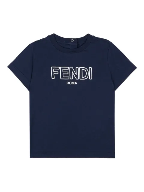 Fendi Kids playera con logo estampado