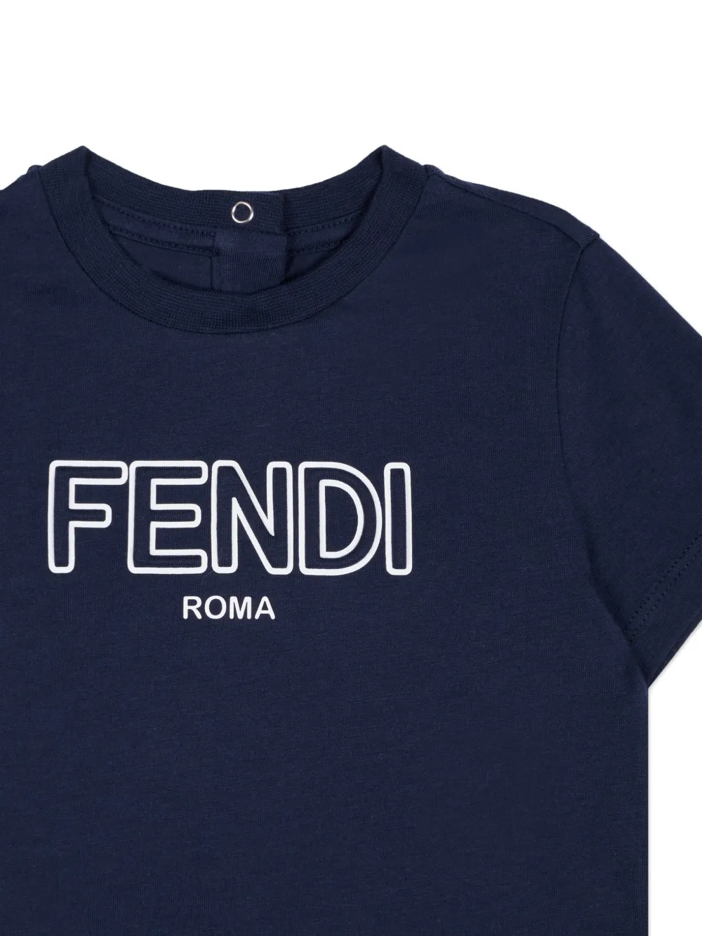 Fendi Kids T-shirt met logoprint Blauw