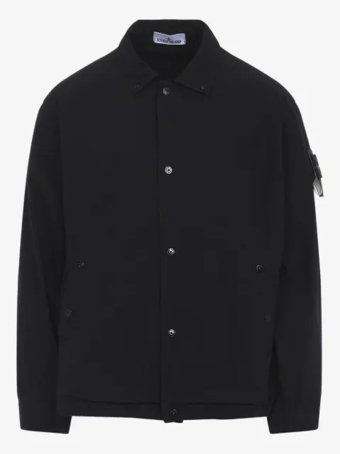 Stone Island куртка-рубашка с нашивкой-логотипом