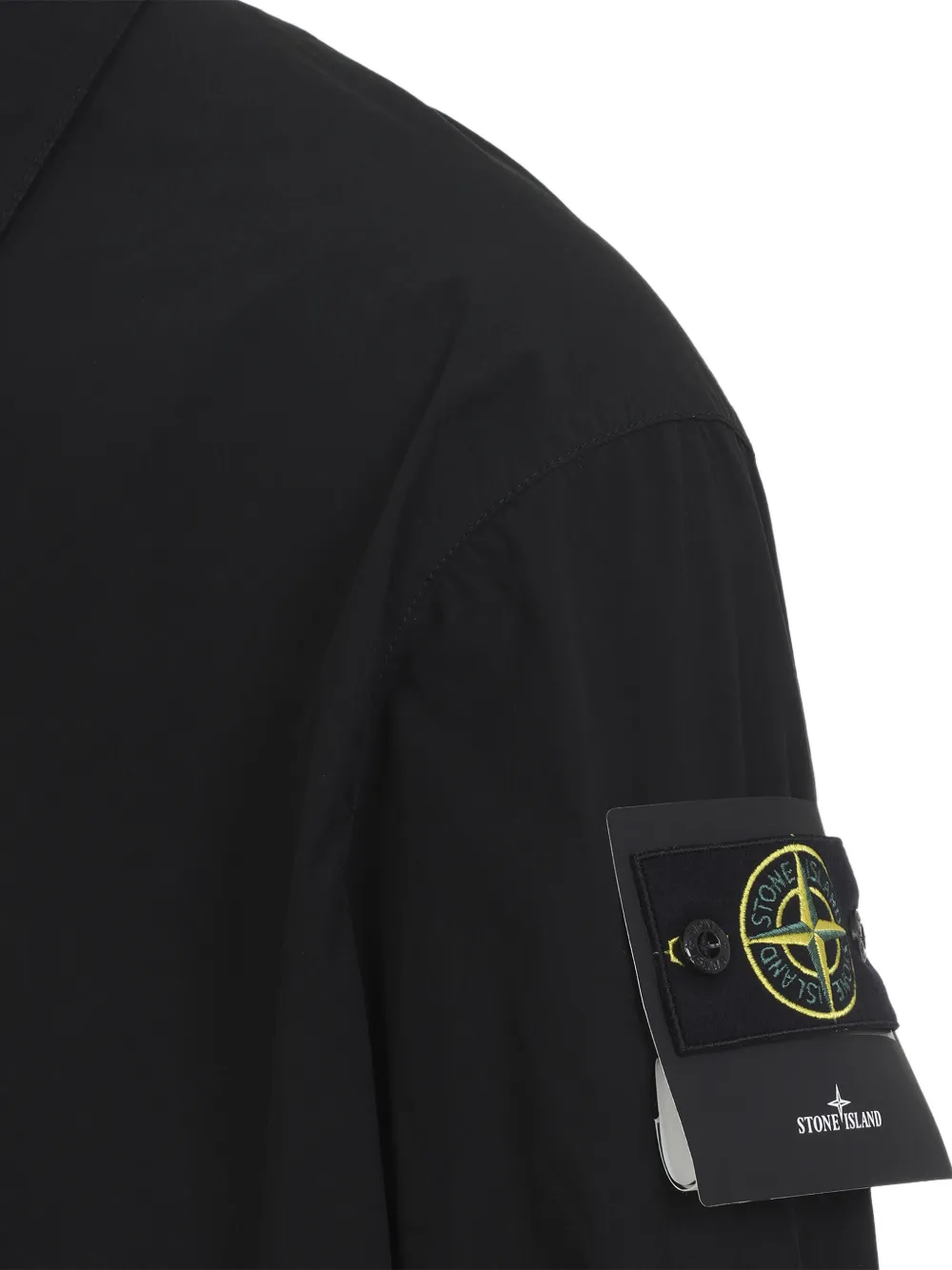 Stone Island Shirtjack met logopatch Zwart