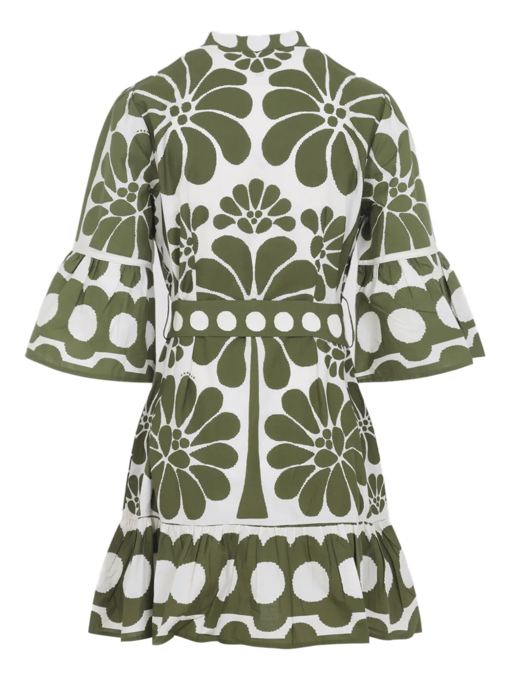 FARM Rio floral belted dress - Groen