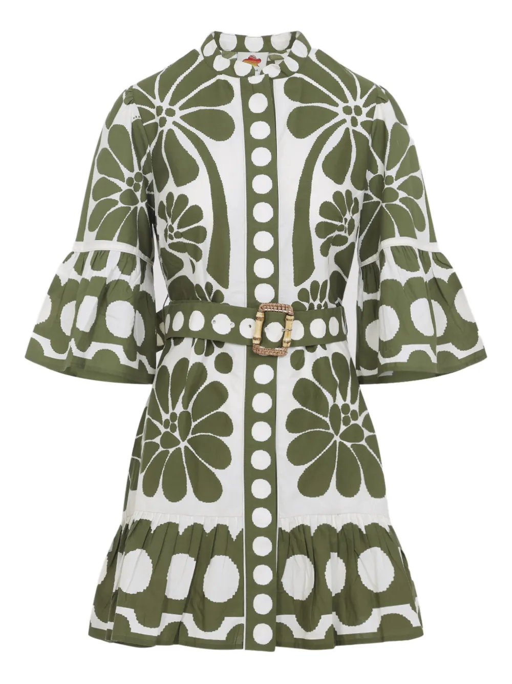 FARM Rio floral belted dress - Verde