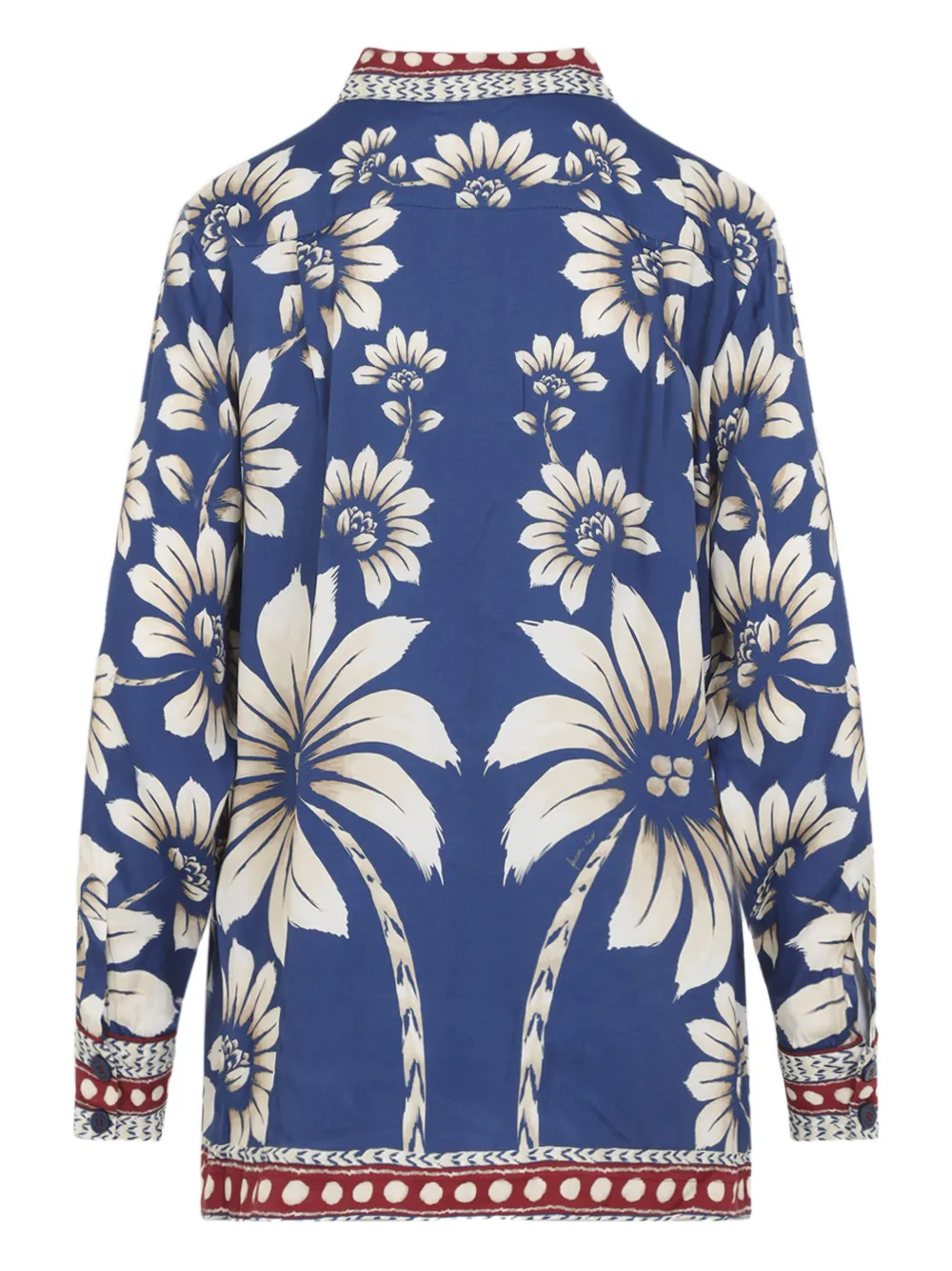 FARM Rio floral palm button-down top - Blauw