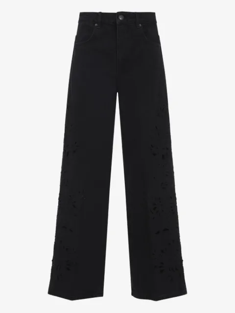 FARM Rio floral-appliqué five-pockets jeans