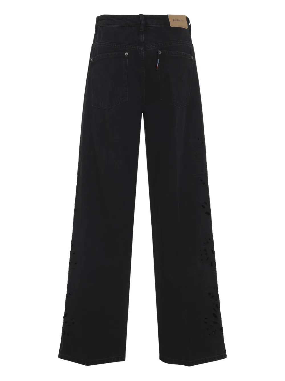 FARM Rio floral-appliqu&eacute; five-pockets jeans - Zwart