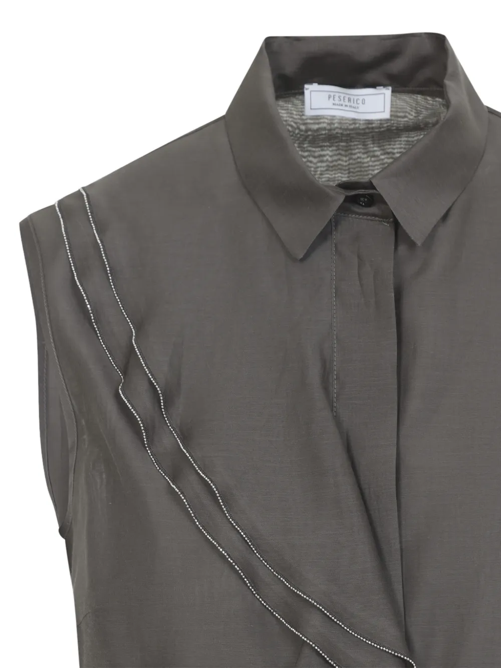  Peserico Draped-detail Sleeveless Blouse - Brown 