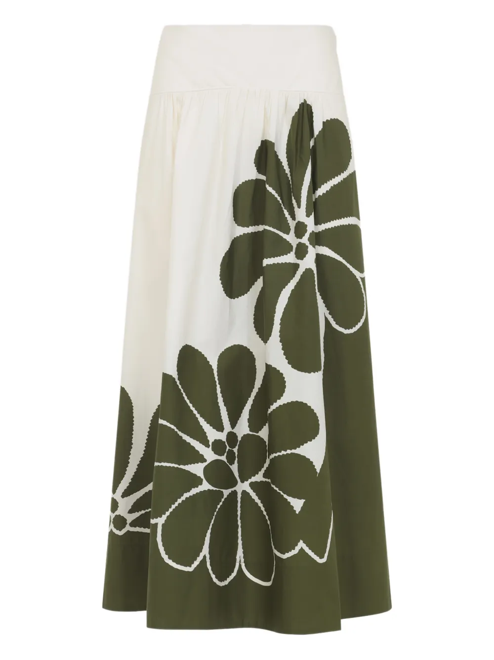 FARM Rio floral-print midi skirt - Bianco