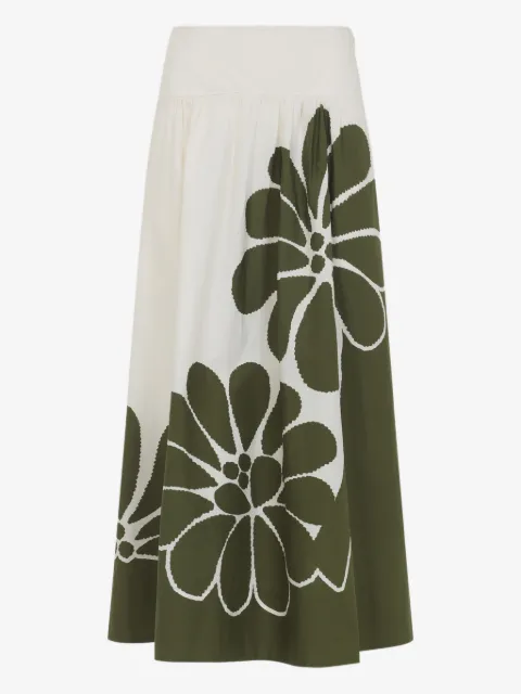 FARM Rio floral-print midi skirt