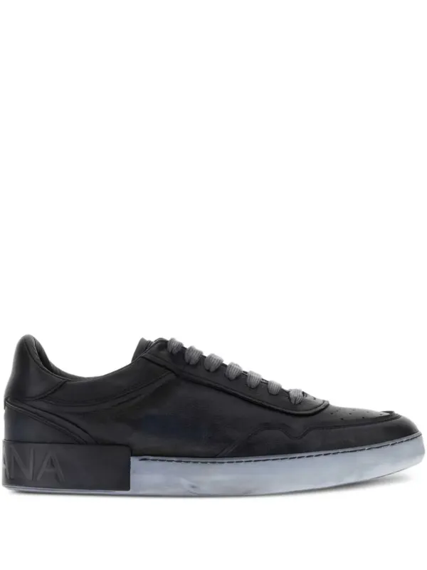 チ*ン様 Dolce & Gabbana ブラックレザーシューズ Dolce & Gabbana レザースニーカー | ブラック | FARFETCH JP