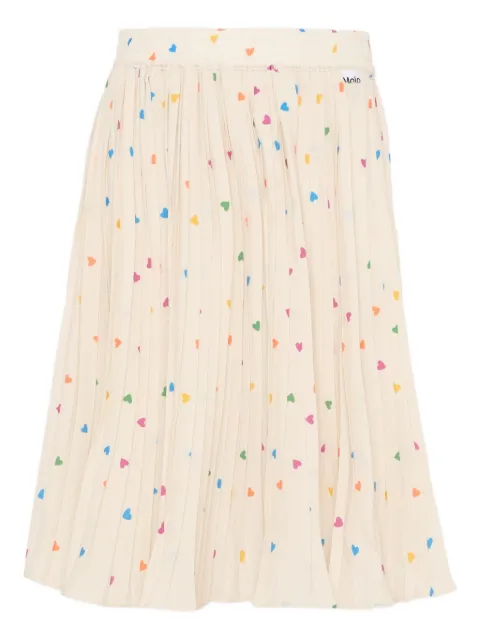 Molo Bess heart-print pleated skirt