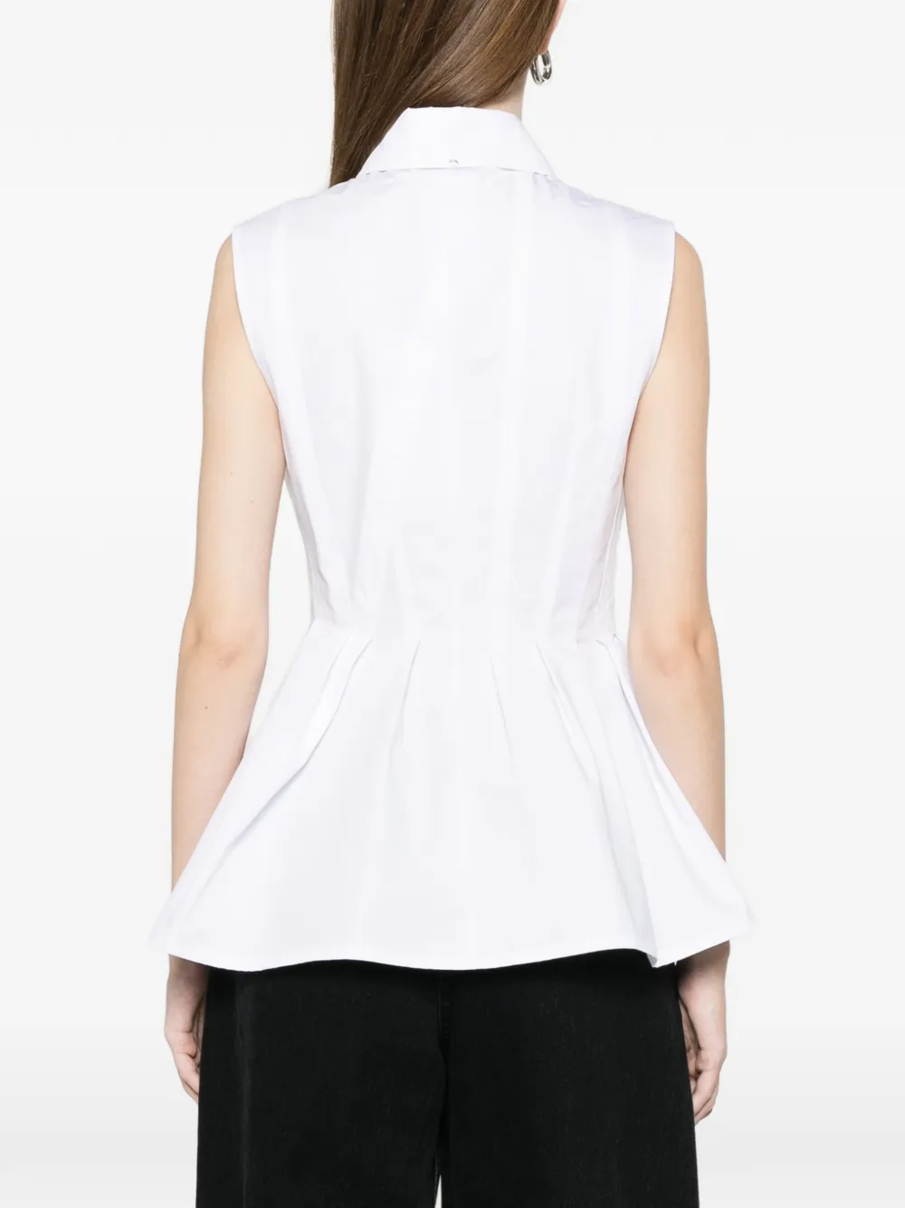Sportmax Mouwloze katoenen canvas blouse Wit