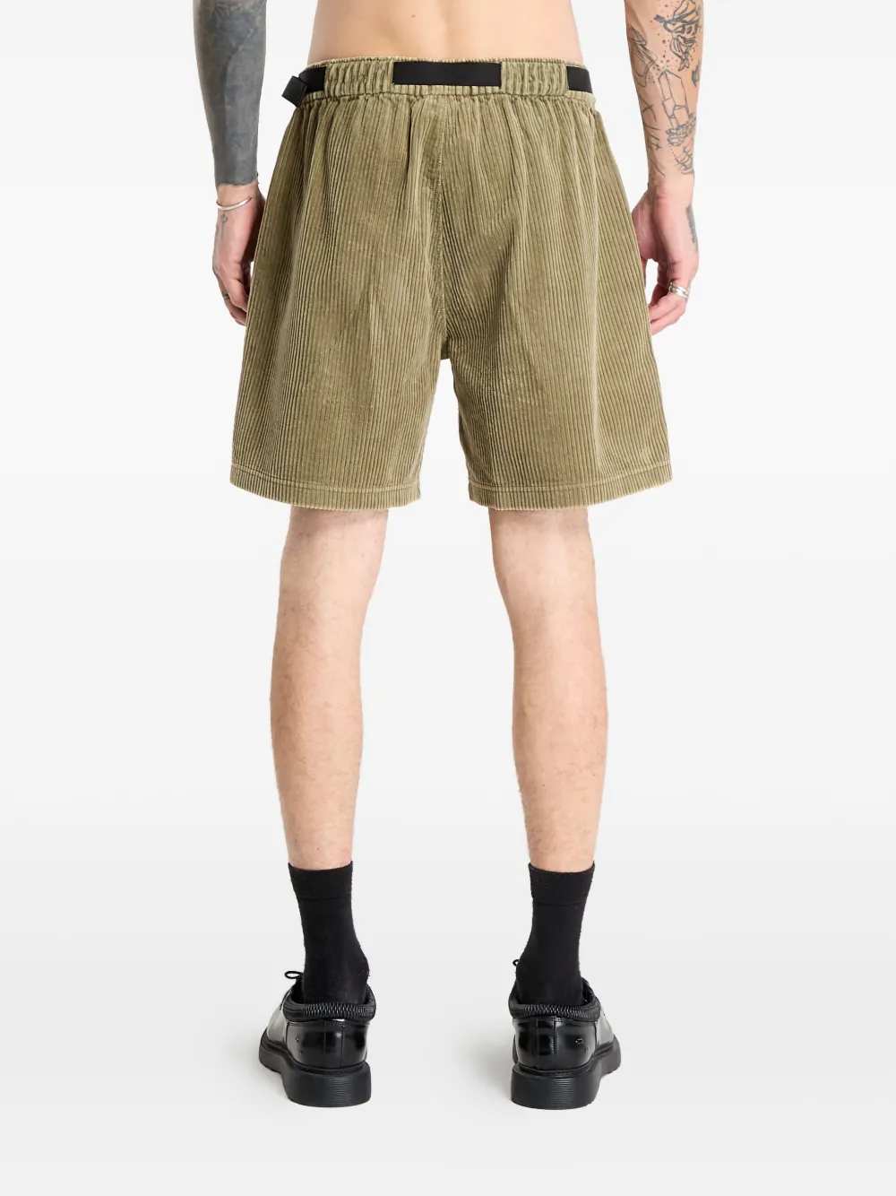 adidas Ribfluwelen shorts met riem Groen