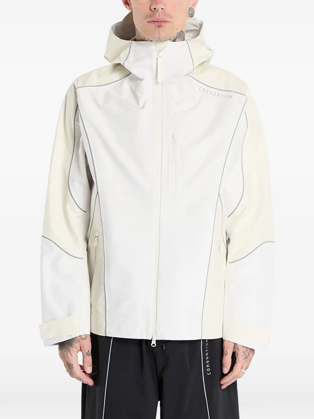 adidas By Consortium jack met capuchon en vlakken Beige