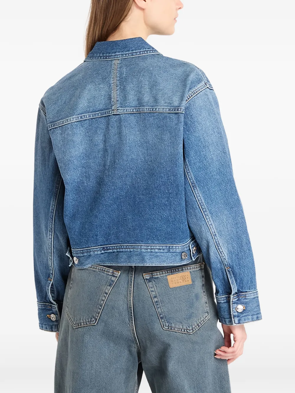 Calvin Klein Workwear logopatches denim jack Blauw